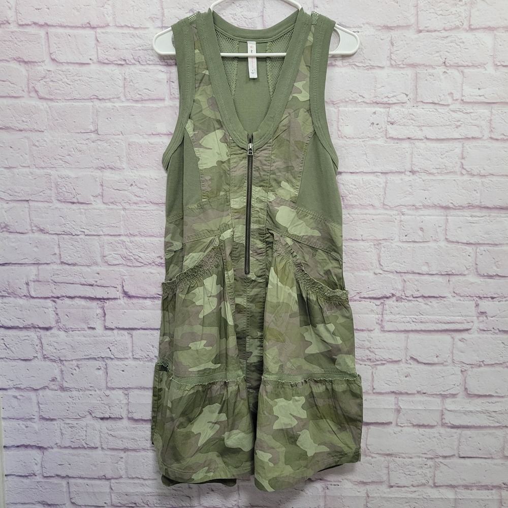 Daily Practice Anthropologie CamoTrek Utility Mini Dress S Cargo Zip Pockets